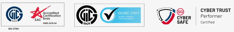 ISO 27001, ISO/IEC 27017, Cyber Trust Performer Certified